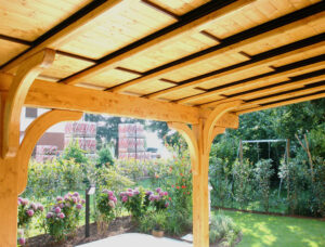 pergola con panelli a scorrimento
